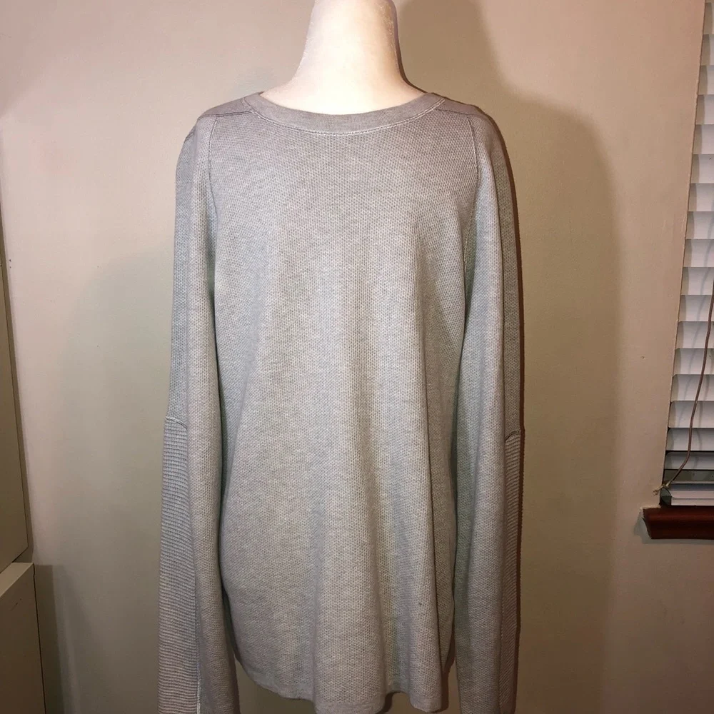 NWT HELMUT LANG Light Gray Cotton Cashmere Blend Knit Pullover Sweater